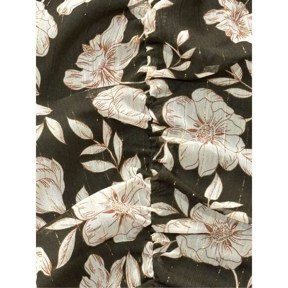 Brannan floral ruched cold shoulder blouse size XS - Picture 4 of 11